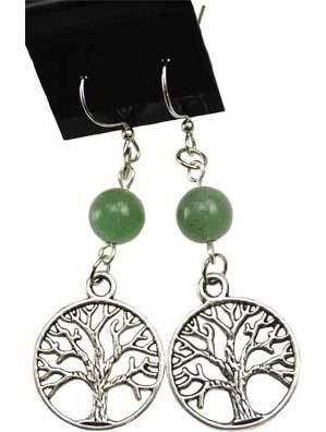 Green Aventurine Tree of Life Earrings Green Aventurine Tree of Life Earrings