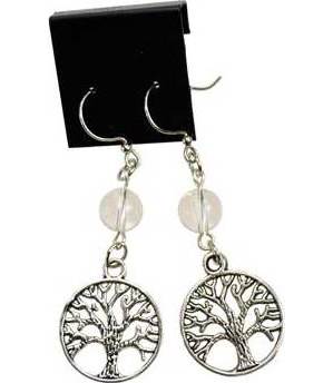 Quartz Tree of Life Earrings