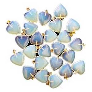 3/4" (20mm) Opalite heart (pack of 24)