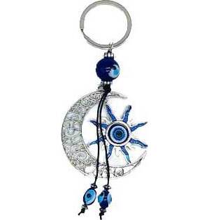 Sun & Moon Evil Eye keychain