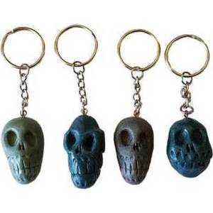 1 1/2" resin Skull key ring (assorted colors)