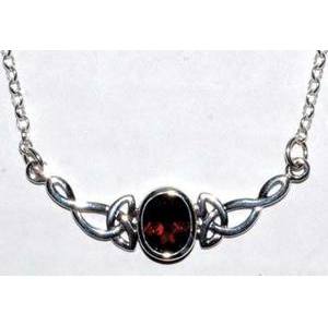 Celtic Oval Garnet necklace sterling Celtic Oval Garnet necklace sterling