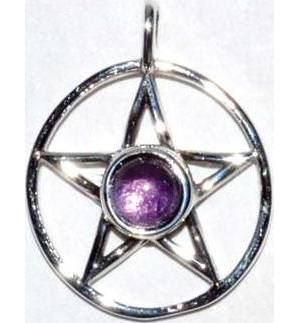 11/16" Pentagram Amethyst sterling