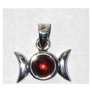 9/16" Triple Goddess Garnet sterling 9/16" Triple Goddess Garnet sterling