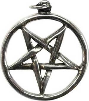 Pentagram Inverted Pewter Pendant