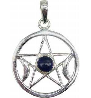 30mm Amethyst Pentagram Triple Moon