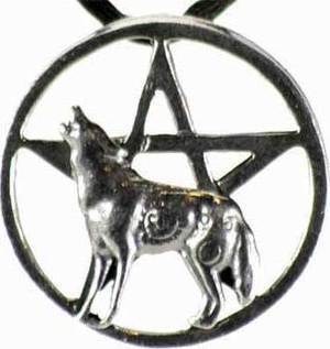 Howling Wolf Pentagram Necklace