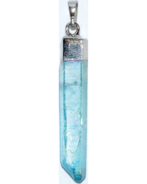 (set of 3) 2" Aqua Aura Quartz pendant (set of 3) 2" Aqua Aura Quartz pendant