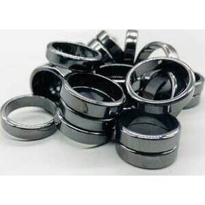 (set of 50) Flat Hematite rings