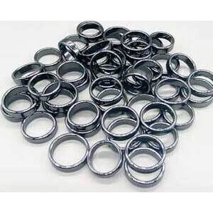 (set of 50) Flat Hematite rings