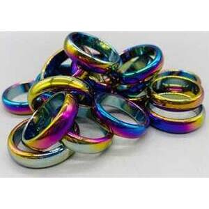 (set of 50) Rainbow Hematite rings