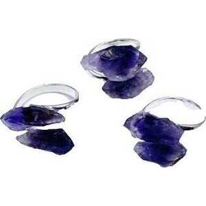 (set of 3) adjustable Amethyst rings