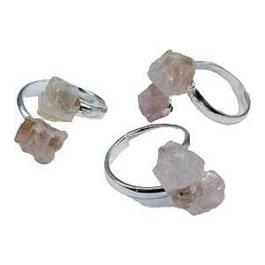 (set of 3) adjustable Rose Quartz rings