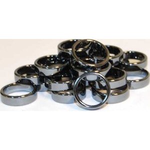(set of 100) 6mm Flat Hematite rings
