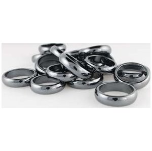 (set of 100) 6mm Rounded Hematite rings
