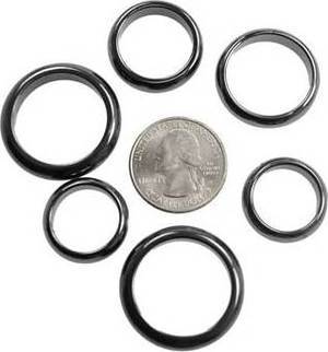 6mm Magnetic Hematite Rings 50/Bag