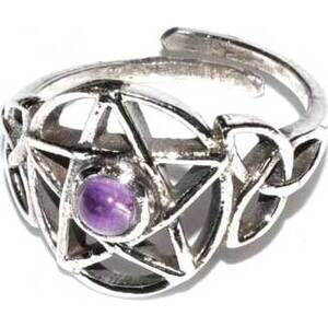 Pentacle amethyst adjustable ring