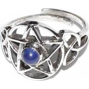 Pentacle lapis adjustable ring