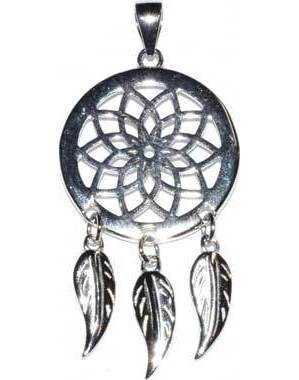 3/4" Dreamcatcher sterling pendant