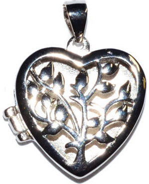 3/4" Tree Heart locket sterling pendant
