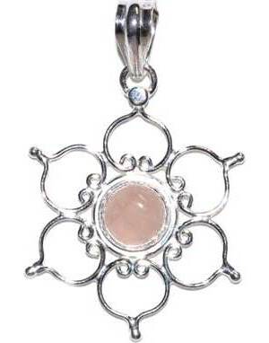 1.25" Lotus rose quartz pendant 1.25" Lotus rose quartz pendant