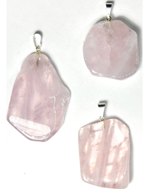 Rose Quartz slice pendant