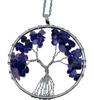 2" round Tree of Life Amethyst necklace