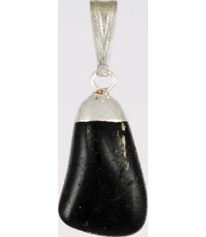 Black Tourmaline Tumbled Pendant