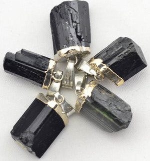 Black Tourmaline Untumbled Pendant