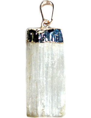 Selenite utumbled pendant