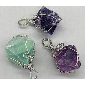 Wire Wrapped Fluorite octahedron Wire Wrapped Fluorite octahedron