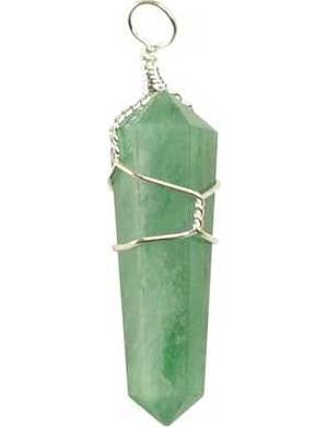 (set of 5) wire wrapped Green Aventurine point