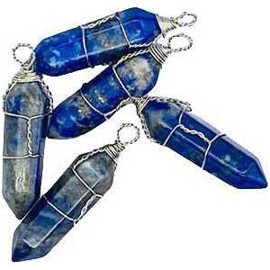 (set of 5) Lapis wire wrapped point