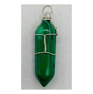 (set of 5) wire wrapped Malachite (Synthetic) point
