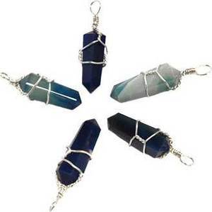 (set of 5) Blue Onyx wire wrapped point