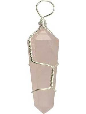 (set of 5) wire wrapped Rose Quartz point