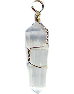 (set of 5) Selenite wire wrapped point