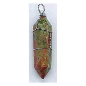 (set of 5) Unakite wire wrapped point