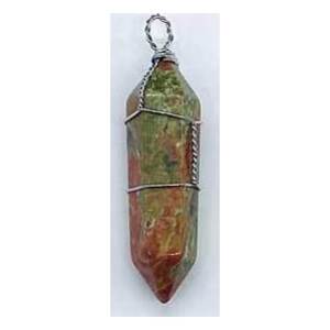 Unakite wire wrapped point