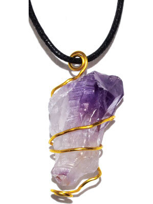 Amethyst wire wrapped pendant