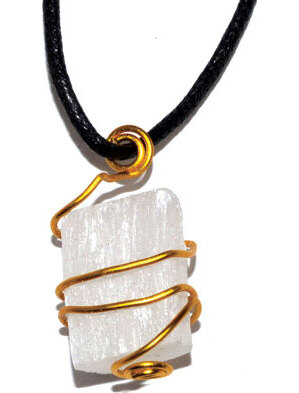 Selenite wire wrapped necklace