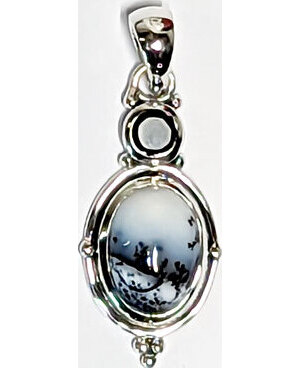 Black Onyx, Dendritic Opal pendant