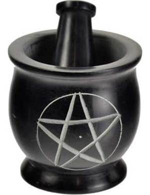 3" Black Pentagram Mortar & Pestle 3" Black Pentagram Mortar & Pestle