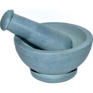 4 1/2" Grey mortar and pestle set