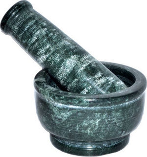4" Green Marble mortar and pestle set