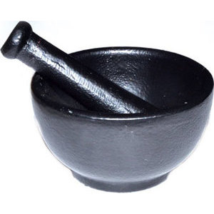 3 1/2" Cast Iron mortar and pestle set