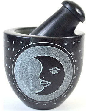 2 3/4" Moon Soapstone mortar & pestle set