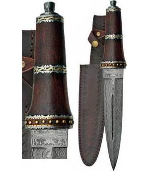 Dirk Wood Damascus Athame