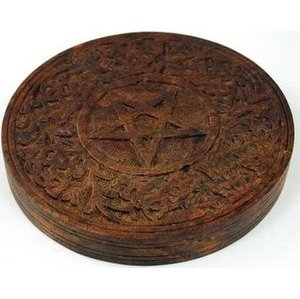 Wooden Pentagram Altar Tile 6"
