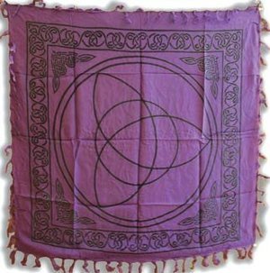 Purple Triquetra Altar Cloth 36" x 36"